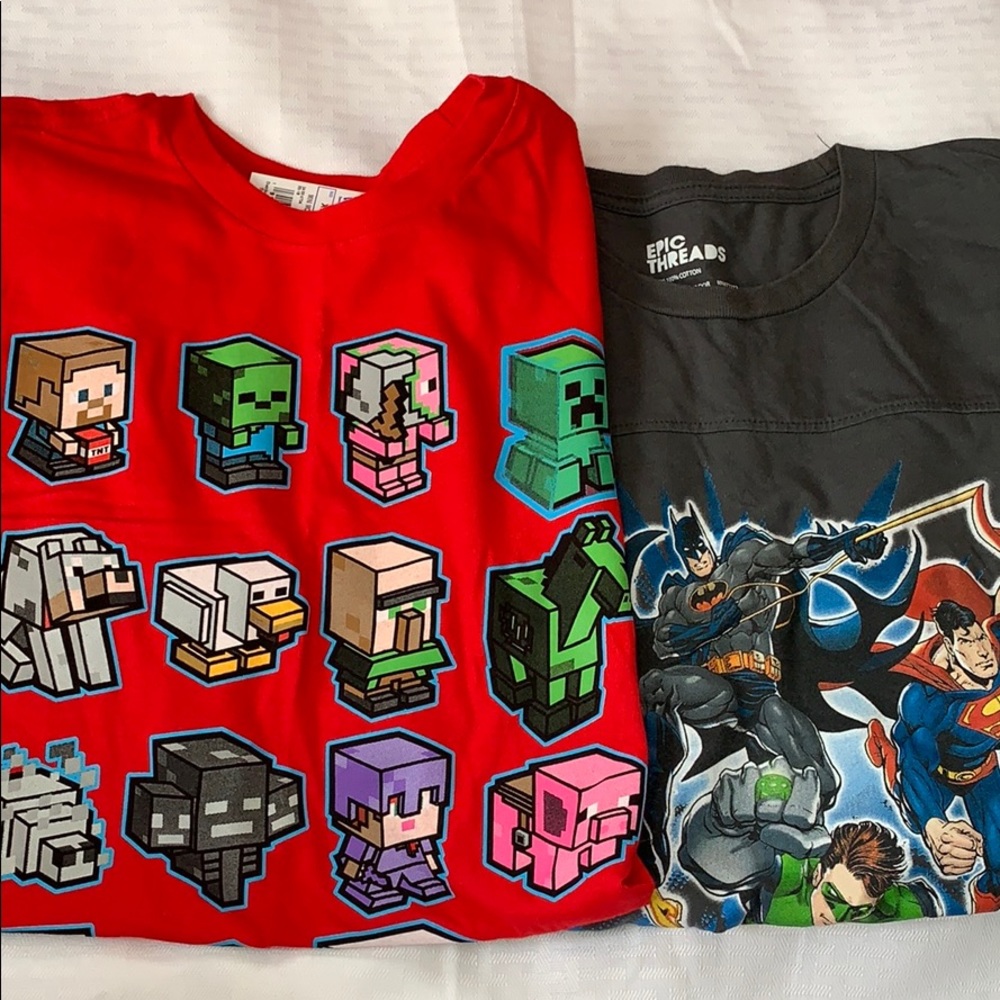 *NEW* 1 Minecraft Shirt and 1 DC Comics Shirt